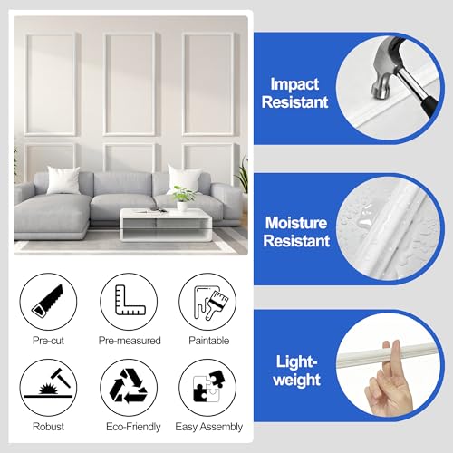 Peel and Stick Wall Molding Kit (54 x 24in)