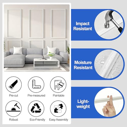 Peel and Stick Wall Molding Kit (54 x 24in)