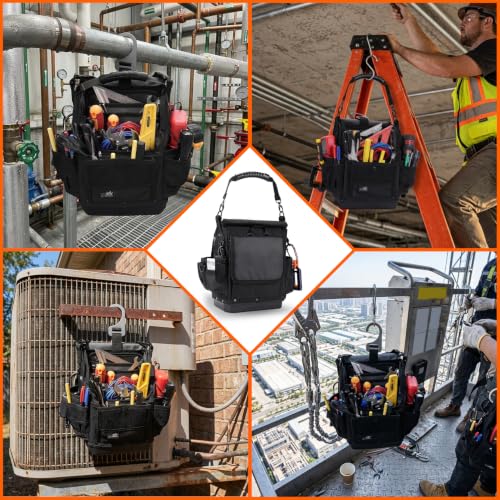 Electrician Tool Bag HVAC Tool Bags with Hard Bottom