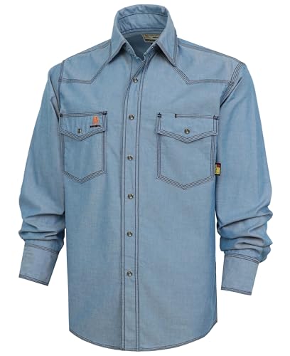 FR Welding Shirts Triple Stitched Pearl Snap Down 6.5oz Soft Canvas