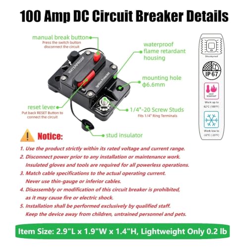 50 Amp DC Circuit Breaker 12V