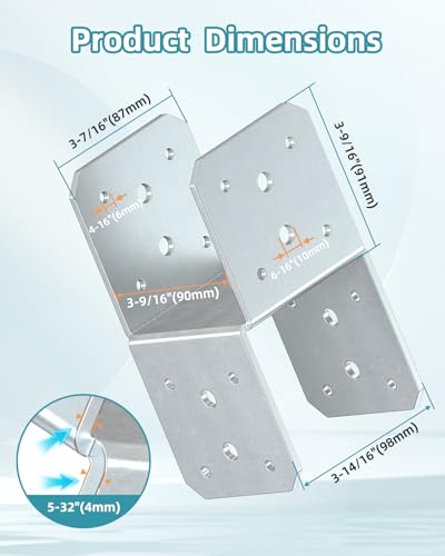 4x4 Post Bracket Kit for Wood Posts (Hot-Dip Galvanized)