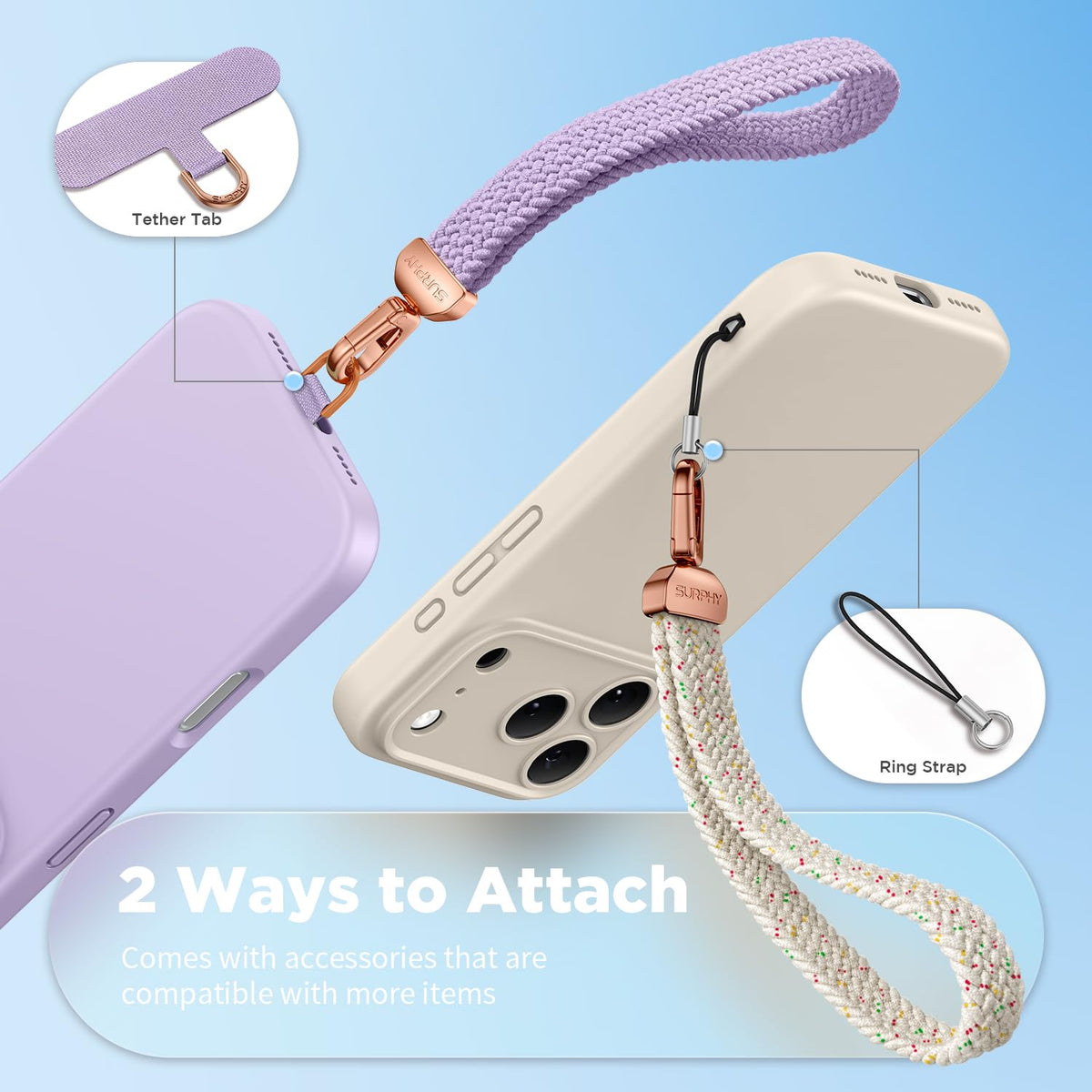 Elastic Phone Wrist Strap (Purple)