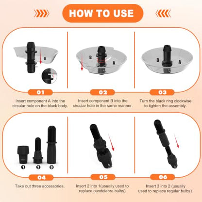 Light Bulb Changer for High Ceilings Reach