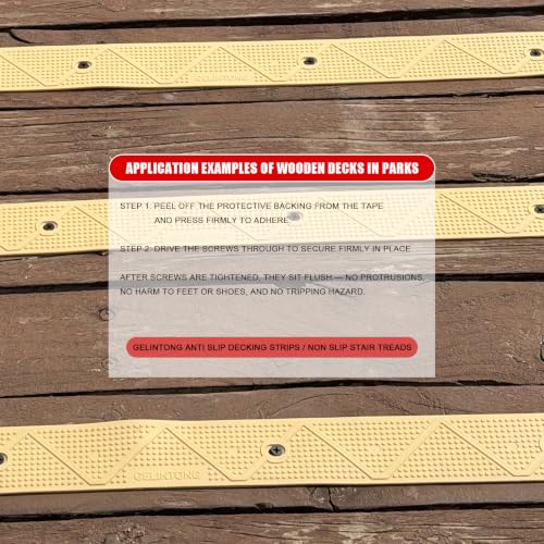 Non Slip Stair Treads for Outdoor Wooden Steps Decking & Slippery Ramp