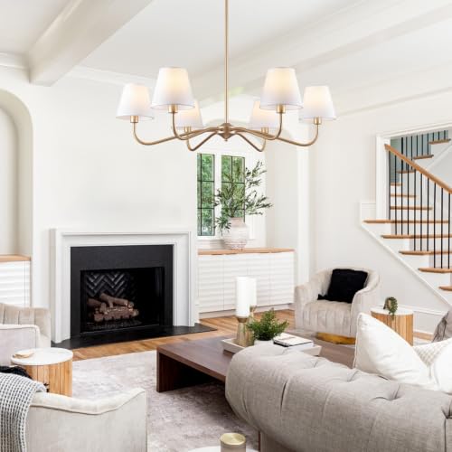6 Light Gold Chandelier for Dining Room Light Fixture