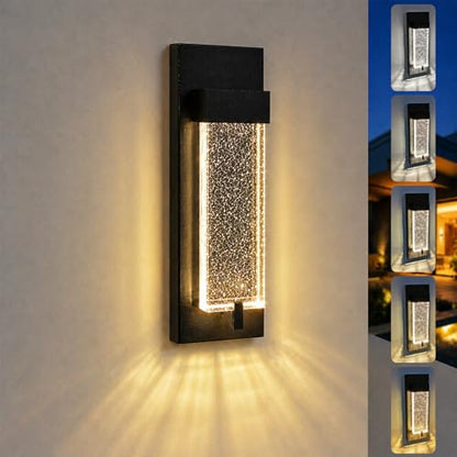 5CCT Modern Outdoor Wall Lights with Bubble Glass