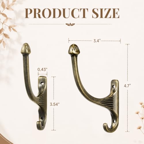 Double Prong Antique Bronze Towel Hook Wall Mounted Coat Hook