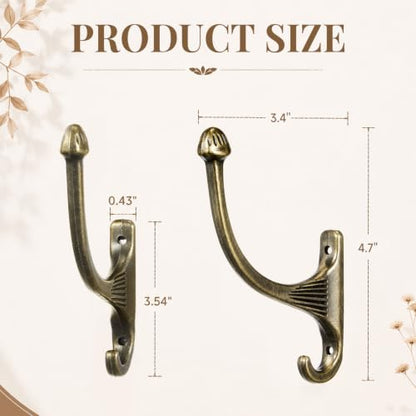 Double Prong Antique Bronze Towel Hook Wall Mounted Coat Hook