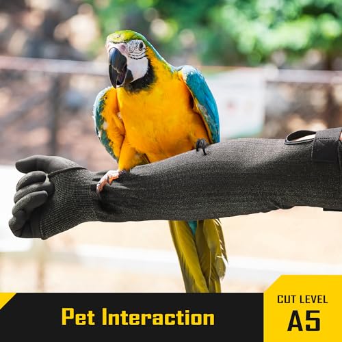 A5 Cut Resistant Touchscreen Work Gloves and Adjustable Arm Sleeves