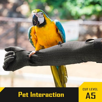 A5 Cut Resistant Touchscreen Work Gloves and Adjustable Arm Sleeves