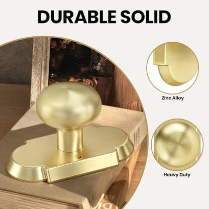 Satin Gold Dummy Door Knob (Satin Gold / Dummy 2 Pack)