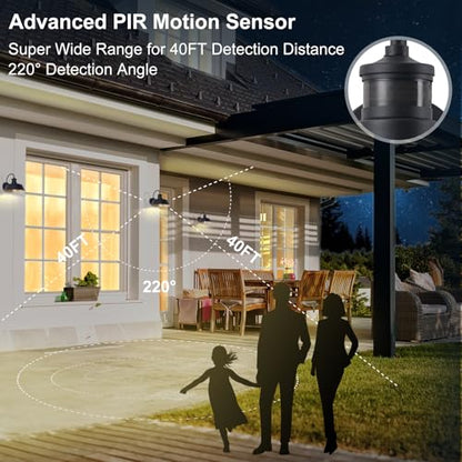 12 Inch Large Motion Sensor Gooseneck Outdoor Light Fixture