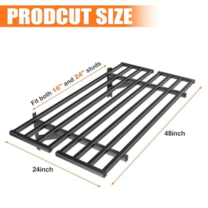 2-Pack Heavy-Duty Garage Wall Shelves, Floating Wall-Mounted Storage Shelves with Screw-Secured, Holds 400 lbs/Shelf for Garage