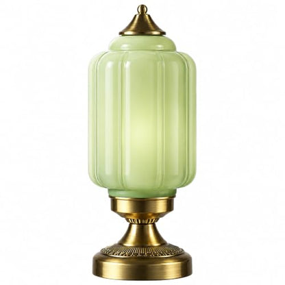Vintage Brass Table Lamp with Glass Shade