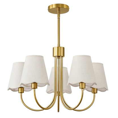 Dining Room Chandelier with Fabric Shades