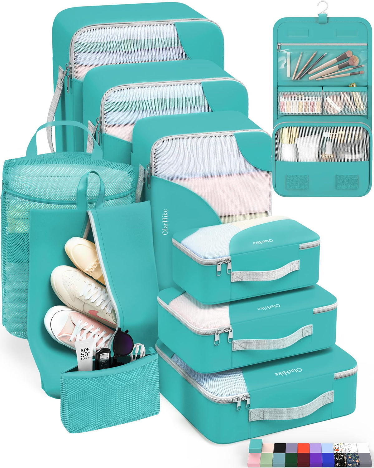 Packing Cubes for Travel (16 Turquoise)