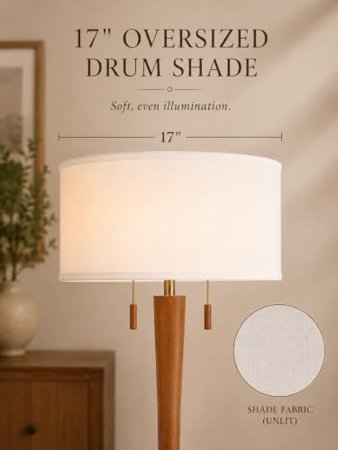 62.8" Solid Oak Wood Floor Lamp