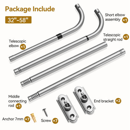 Silver Curtain Rod 32 (Silver / 32 to 58")