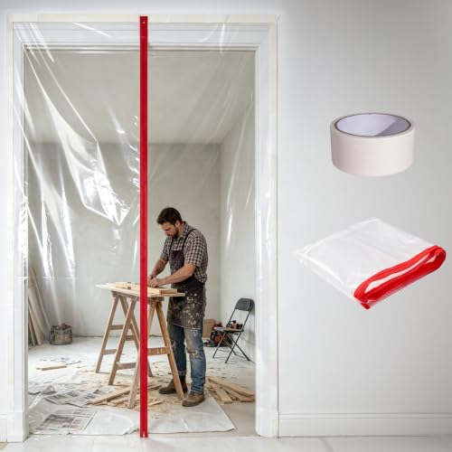 2 Pack Dust Barrier Plastic Zipper Door