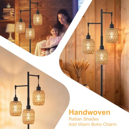 Rustic Vintage Farmhouse Boho Tree Floor Lamp