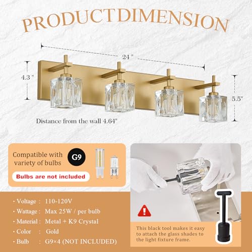 Crystal Vanity Light Bathroom Wall Light