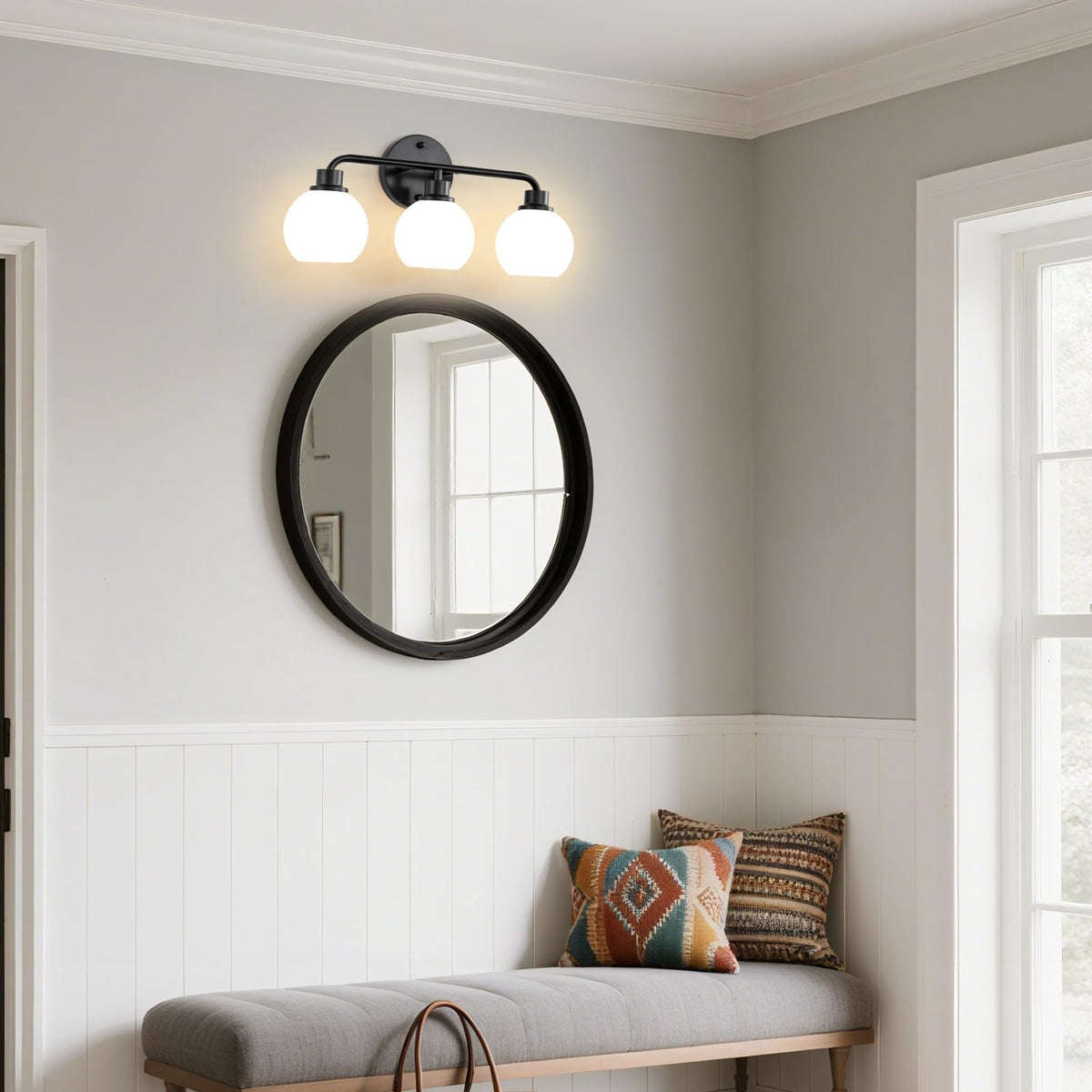 Bathroom Light Fixtures Black Vanity Light 3 Light Bathroom Lights (Black / 3-Lights)