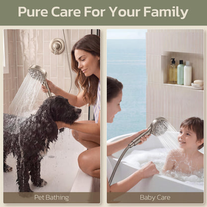High Pressure Filtered Shower Head with Handheld (Nickel)
