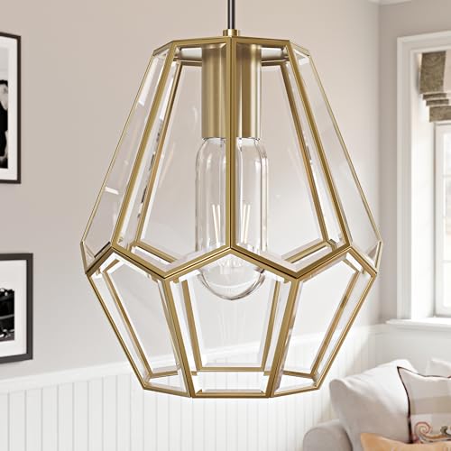1 Light Modern Geometric Clear Glass Pendant Light