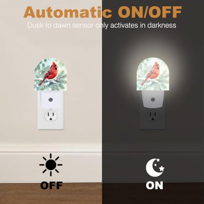Night Light Cardinal Night Lights Plug into Wall with Dusk to Dawn Smart Sensor for Bedroom Bathroom Hallway Kitchen (Cardinal 03)