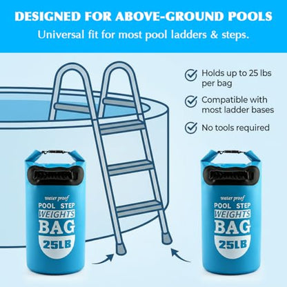 Heavy Duty Pool Ladder Weights 2 Pack 25