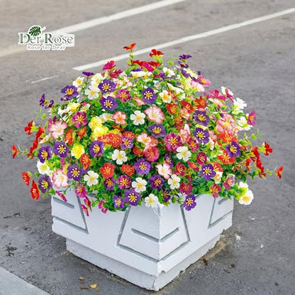 24 Bundles Fake Flowers Artificial Dasiy Faux Flowers Bulk for Outdoor Spring Garden Porch Farmhouse Decor