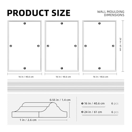 3 Set Pre Cut Accent Wall Molding Kit