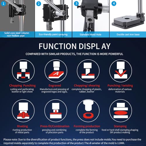Leather Hole Puncher Hand Punching Manual Punch Arbor Presses Manual Press