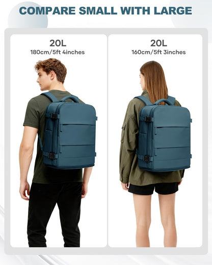 Travel Backpack Carry On for Women Man Gym Backpack with Laptop Compartment Mochila de Viaje Teacher Personal Item Backpacks Airplane Accessories Must Haves Peacock Blue (Peacock Blue / 20 liters)