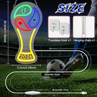 2026 Soccer Championship Trophy 3D Night Light