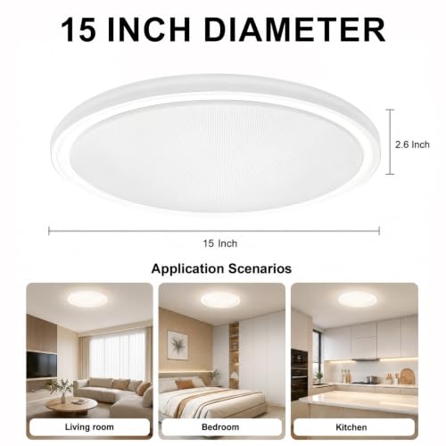 15 Inch LED Flush Mount Ceiling Light