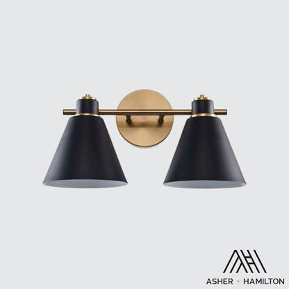 Asher Hamilton AHV (Antique Gold/Black / 2 Light)