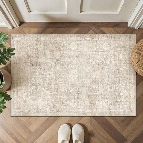 2x3 Beige Neutral Entryway Area Rug (Neutral | Beige / 2' x 3' (Rectangular))
