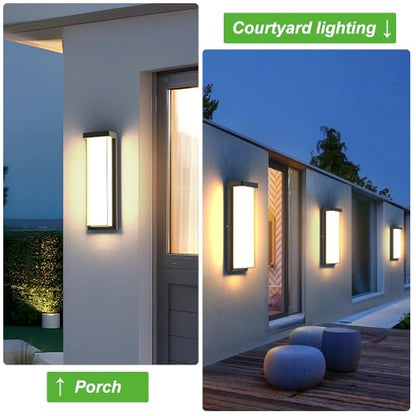 LED Outdoor Wall Light Fixture 16in Dimmable Modern Porch&Patio Wall Light Fixture