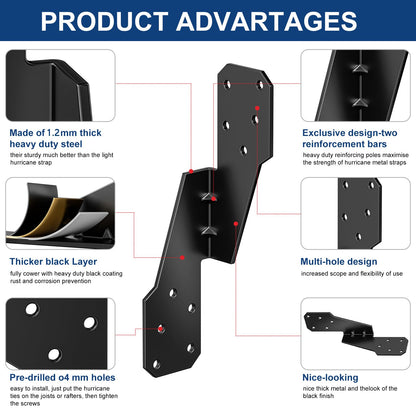 Black Hurricane Ties (Black / 1.2mm)
