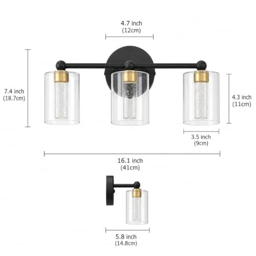 Brushed Nickel Vanity Light with 3 Color Modes