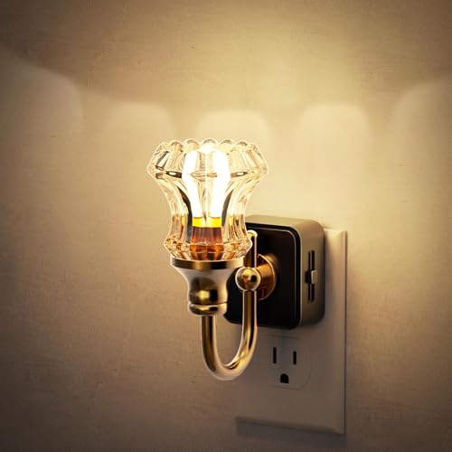 Night Light Flameless Candle Amber Night Lights Plug into Wall