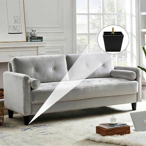 FabricJoy 12 Pack Plastic Furniture Legs Square Sofa Couch Legs Replacement Tapered Feet with M8 T