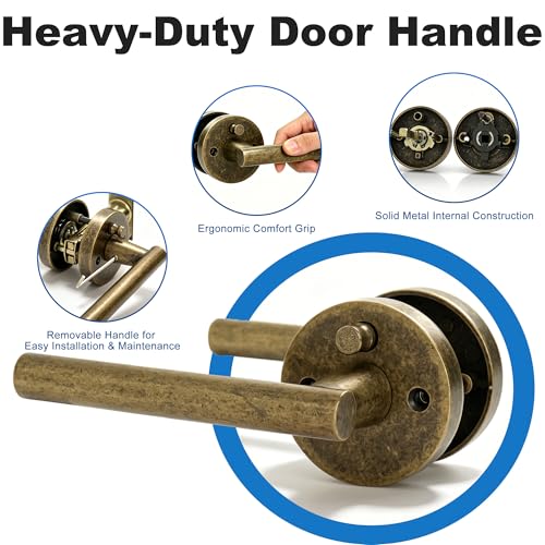 Privacy Door Handle with Lock (Vintage Bronze)
