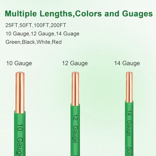 THHN Wire 12 Gauge 200FT (12 Gauge 200FT / Green)
