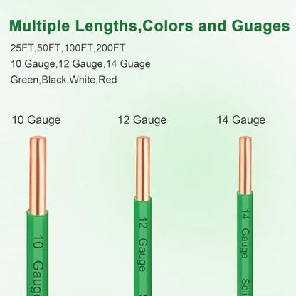 THHN Wire 12 Gauge 200FT (12 Gauge 200FT / Green)