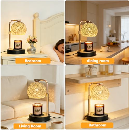 2 Pack Smart Timer Wax Warmer Lamp (2700K/adjust brightness)