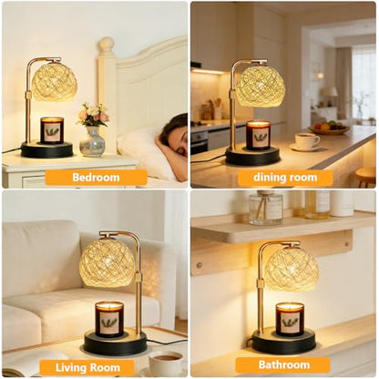 2 Pack Smart Timer Wax Warmer Lamp (2700K/adjust brightness)