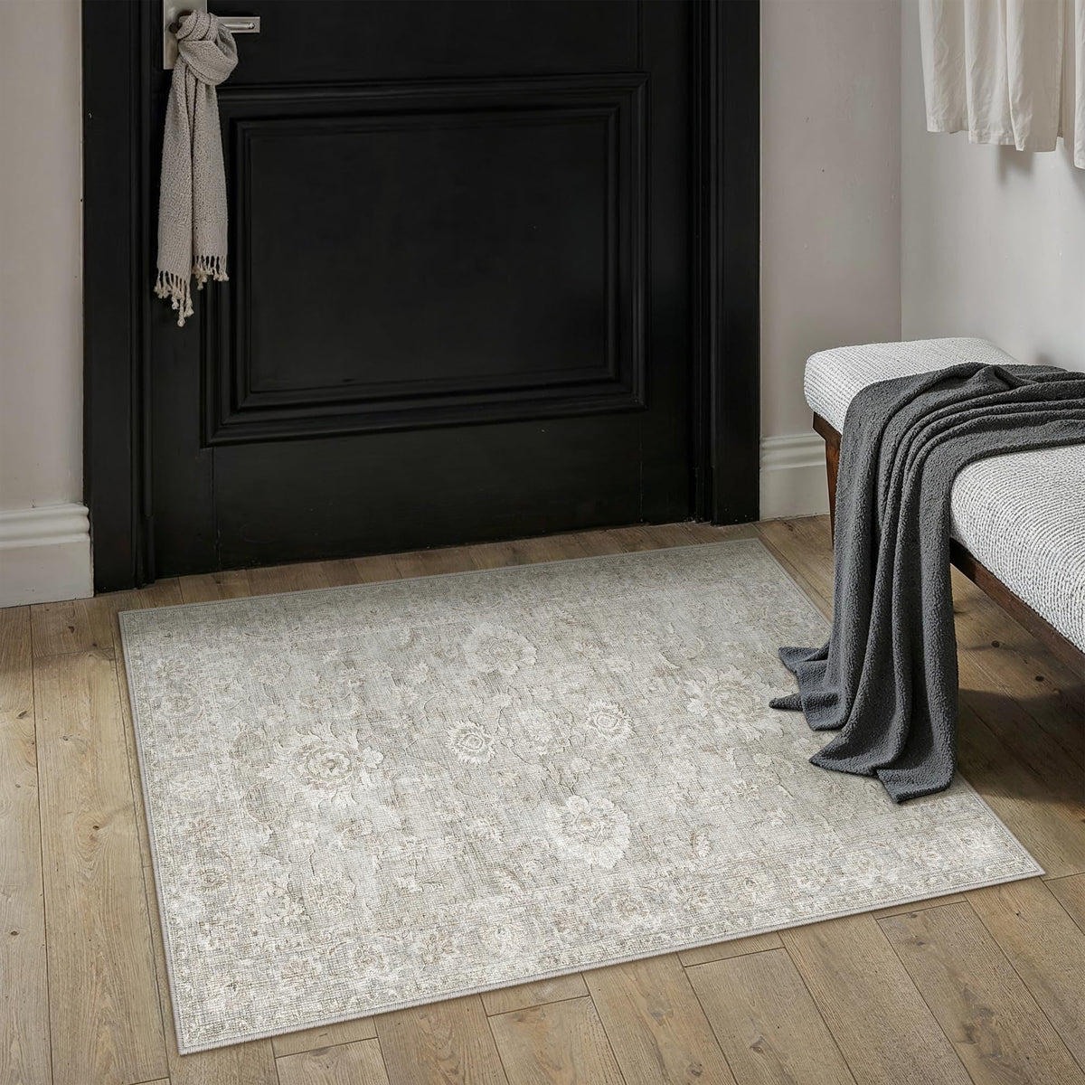 2x3 Grey Neutral Area Rug (Grey / 2' x 3' (Rectangular))